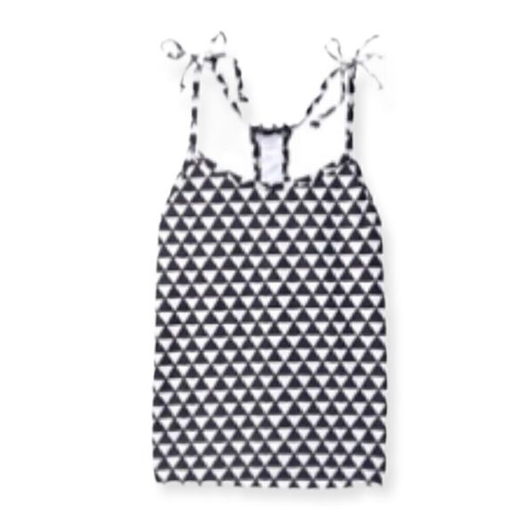 BILLABONG GIRLS SWIM TANKINI HALTER TOP BLACK WHITE GEO PRINT SIZE 14 - Picture 1 of 7